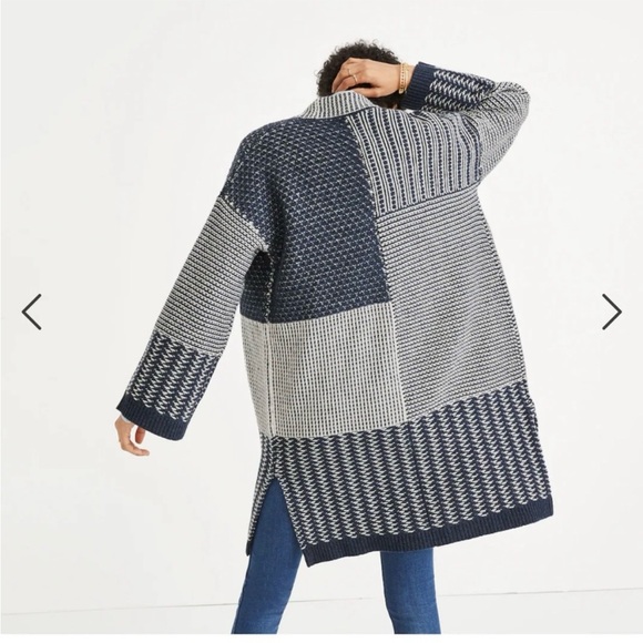 Madewell Patchwork Collage Cardigan Sweater Womens Size Small Wool - Picture 10 of 10